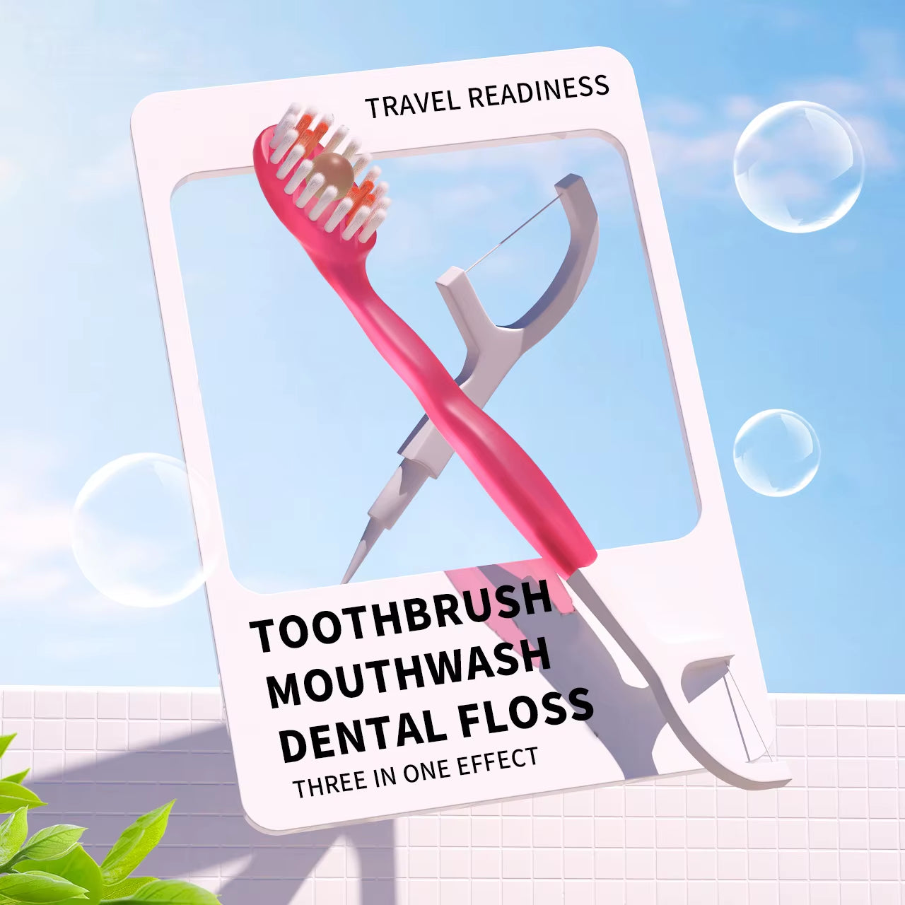 Portable 5-In-1 Toothbrush Dental Floss 8/16Pcs for Oral Cleaning, Disposable Toothbrush for Adults on Business Trips