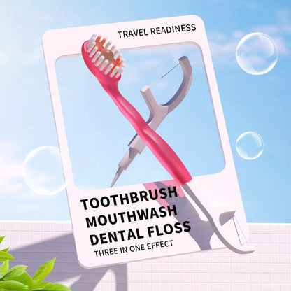 Portable 5-In-1 Toothbrush Dental Floss 8/16Pcs for Oral Cleaning, Disposable Toothbrush for Adults on Business Trips