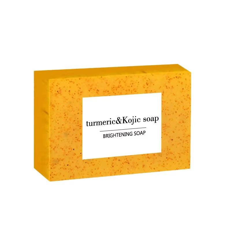 100G Turmeric Kojic Acid Soap with Lemon Granules Exfoliating Scrubbing Skin Lightening Body Care Jabón Con Ácido Kojico Y Témor
