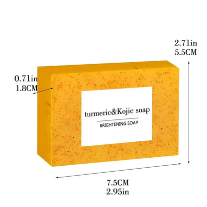 100G Turmeric Kojic Acid Soap with Lemon Granules Exfoliating Scrubbing Skin Lightening Body Care Jabón Con Ácido Kojico Y Témor