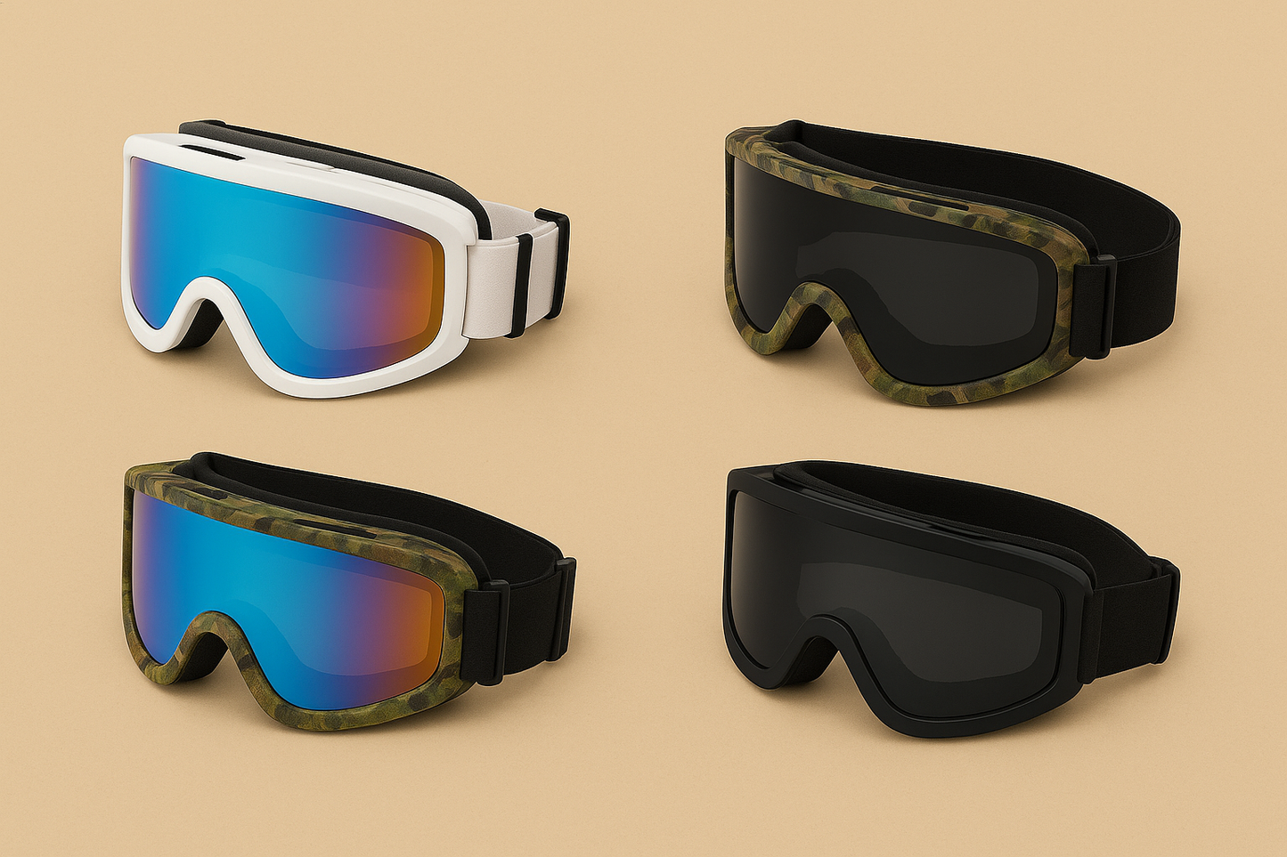 Ski and snowboard googles with Anti-Glare