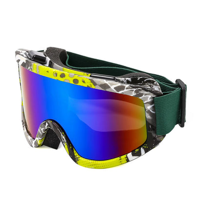 Large Frame Ski Goggles with Colorful Lens Anti-Collision Anti-Glare Lens Outdoor Sport Snow Snowboard for Snowboarding Skiing